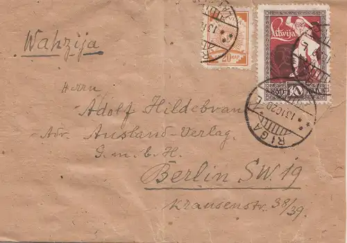 Lettonie: 1920: Bande de tir de Riga à Berlin