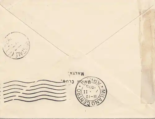 Malta: 1925 Brief nach Italien