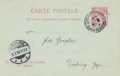 Monaco: 1909: Tout ce qui est arrivé à Dieburg, avec carte de crédit non utilisée