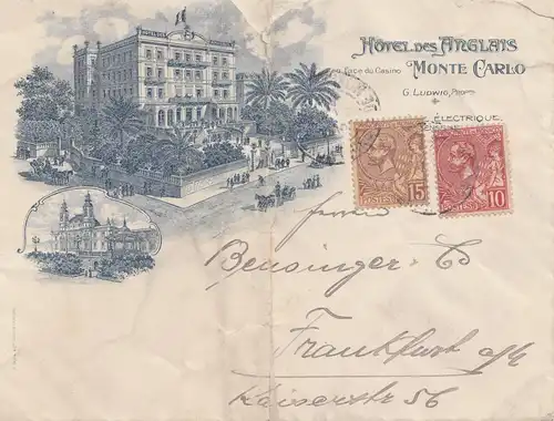 Monaco: 1907: Lettre à Francfort.