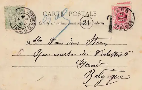 Monaco: 1903: Ansichtskarte nach Belgien