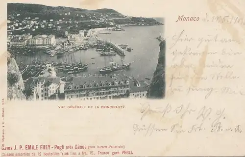 Monaco: 1903 Ansichtskarte nach Cannes