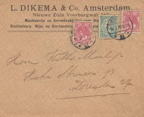 Niederlande: 1910: Amsterdam nach Dresden: Moderne Flesschenspoel Inrichtingen