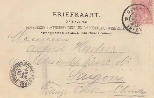 Niederlande: 1900 Ansichtskarte nach Saigon