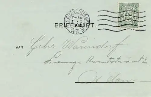 Pays-Bas: 1916: S'Gravenhage vers Rotterdam, Perfin