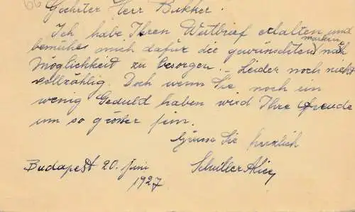 Niederlande: 1927: Ganzsache - Antwort nach Rotterdam