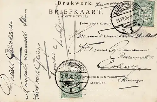 Pays-Bas: 1906: Carte de Gravenhage après Coburg