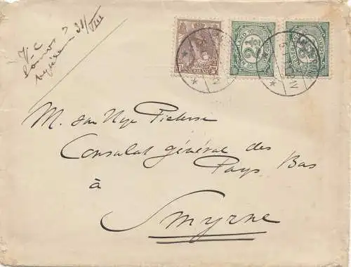 Niederlande: 3x Briefe nach Smyrna/Türkei