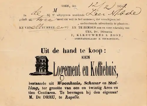 Pays-Bas: 1879: Global Cause zur Zierikzee