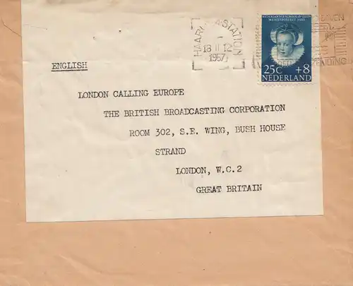 Niederlande: 1957: Brief nach London