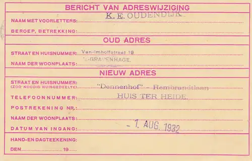 Pays-Bas: 1932: Graveshage vers Berlin