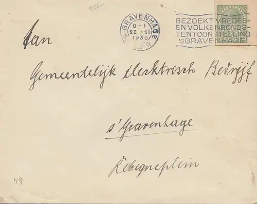 Niederlande: 1930: Gravenhage Ortsbrief