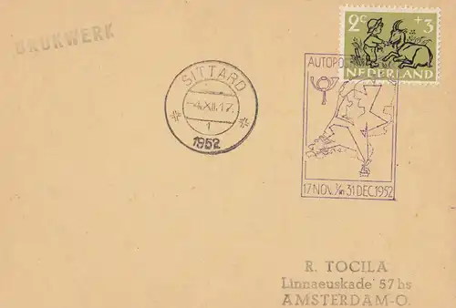 Niederlande: 1952: komplett 21x Sittard, Groningen, Apeldoorn, Roermond, Meppel