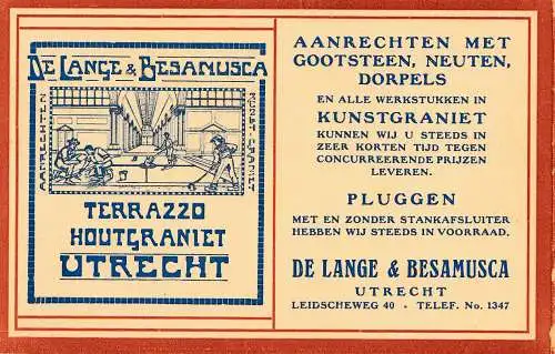 Pays-Bas: 1922: Rapportkaart Utrecht apr. Harlingen - Type II