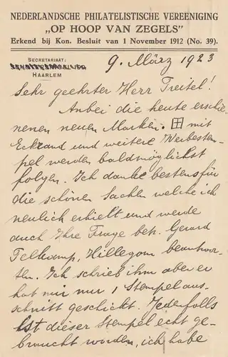 Niederlande: 1923: FDC Haarlem nach Berlin