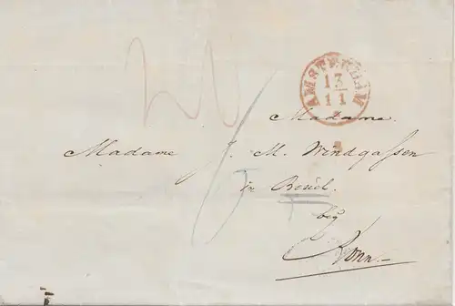 Pays-Bas: 1849: Amsterdam à Bonn - avec texte