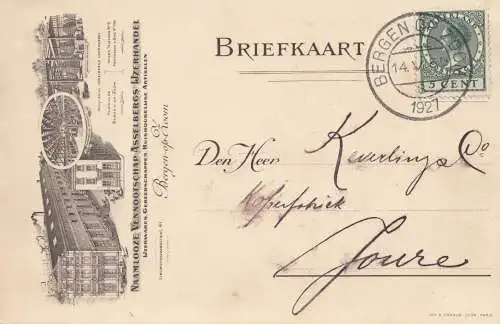 Niederlande: 1927: Bergen Briefkaart