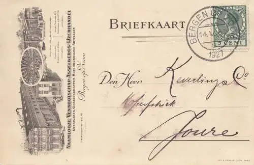 Pays-Bas: 1927: Bergen Briefkaart