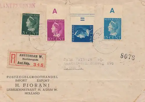 Niederlande: 1912: Einschreiben Amsterdam Ortsbrief