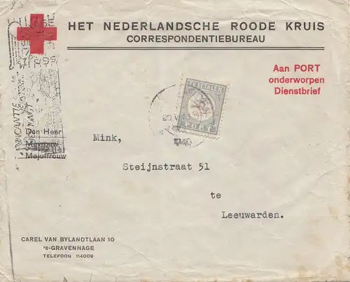 Pays-Bas: 1940: Het Nederlandsche Roode Kruis vers Leeuwarden