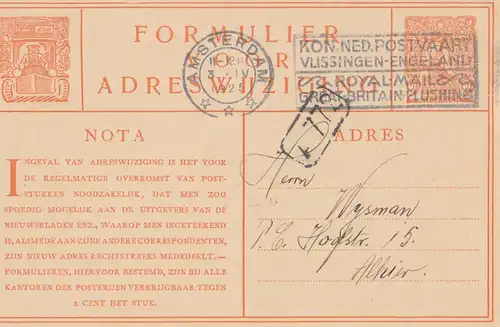 Pays-Bas: 1920: Haarlem-Ganzkasse 5x Adreswijziging