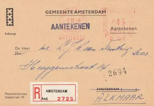 Pays-Bas: 1965: recommandé Amsterdam vers Alkmaar