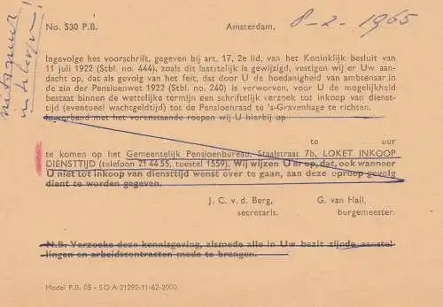 Niederlande: 1965: Einschreiben Amsterdam nach Alkmaar