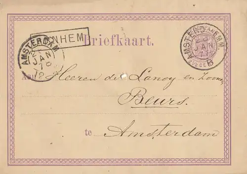 Niederlande: 1878: Ganszcache Amsterdam Ortskarte