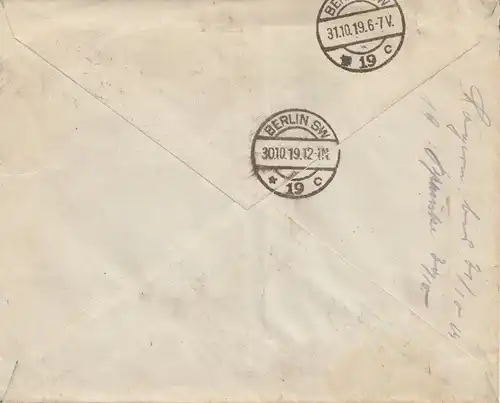 Pays-Bas: 1919: Lettre recommandé Amsterdam vers Berlin