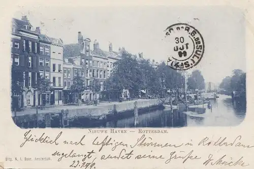 Pays-Bas: 1899: Briebkaart Rotterdam vers Porto Alegre - Brazil