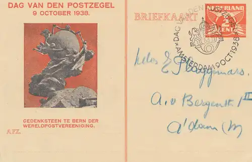 Pays-Bas: 1938: Affaire entière Dag van den Postzegel