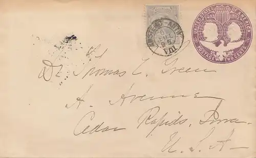 Niederlande: 1895: Ganzsache Amsterdam nach USA