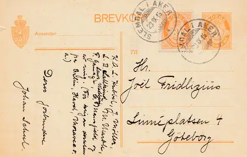 Norvège: 1915: tout ce qui concerne Slemdal i Aker à Göteborg