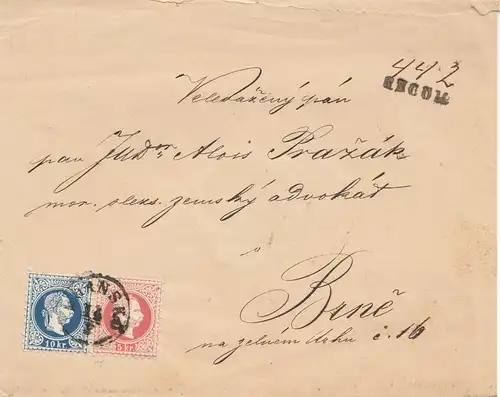 Österreich: 1876: Brief nach Brünn