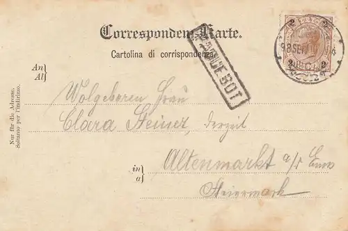 Österreich: 1910: Ansichtskarte Zara nach Altenmarkt - Paquebot