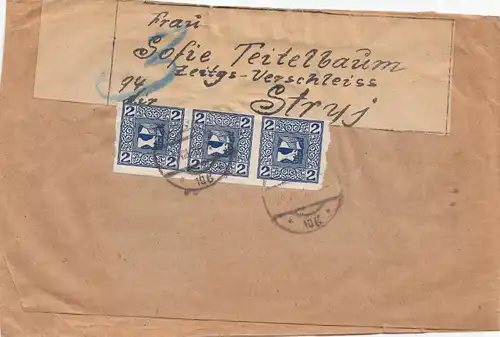 Österreich: 1916: Brief (3-seitig geöffnet) nach Stryj - Zeitungs Verschleiss