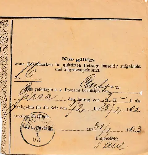 Autriche: 1903: Grottau. .