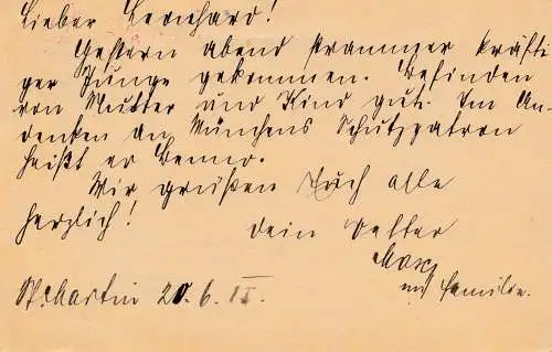 Autriche: 1915: entier après Munich - Vérifié