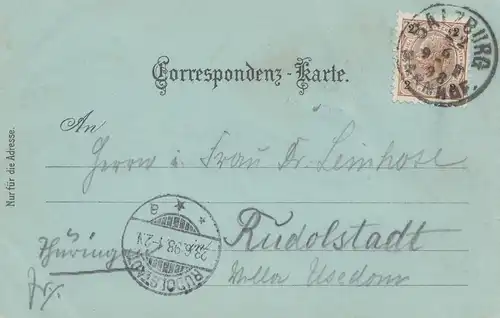 Autriche: 1898 Carte de Salzbourg après Rudolstadt