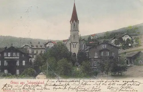 Österreich: 1902: Ansichtskarte Johannisbad nach Görlitz