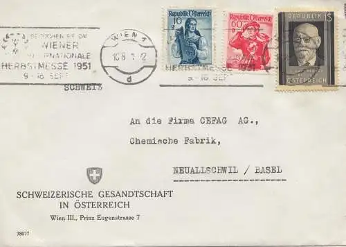 Autriche: 1951: Vienne vers Neualloiswill/Basel