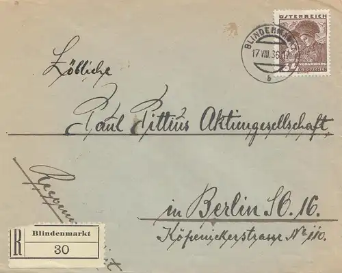 Autriche: 1936: Unice Rollenmarkt après Berlin