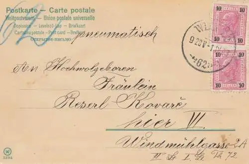 Autriche: 1903: Vienne - Félicitations Carte