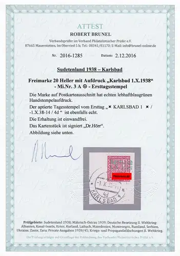 Sudetenland: Min. 3 A, Karlovy Vary, premier jour