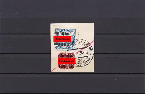 Sudetenland: timbres de journaux Mikn. 20,31, cacheté Franzensbad