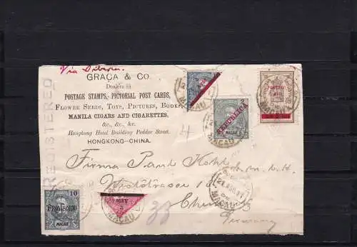 Post card 1911 Manila cigars/HGK - China to Germany