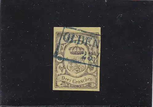 Oldenburg: MiNr. 8, gestempelt, repariert, BPP Signatur