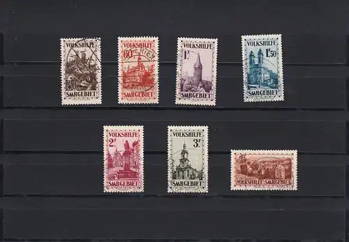 Saar: MiNr. 161-167, gestempelt, Hoffmann und Ney BPP signiert