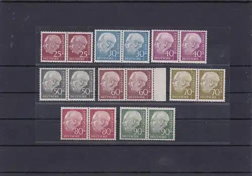 Bund: MiNr. 177-196, en couple horizontal, frais de port, BPP Attest