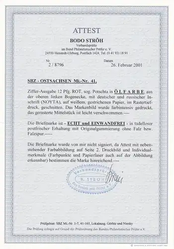 SBZ: MiNo 41, frais post-huile, angle arc